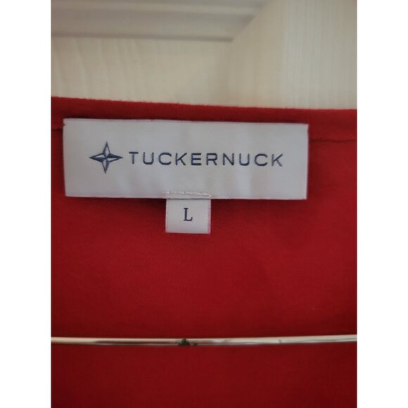 Tuckernuck Womens Red Faux Suede blouse Top size Large flowy Feminine - Picture 2 of 7